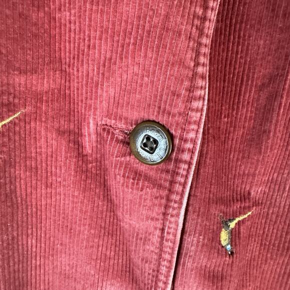 Vintage LL Bean Jacket Womens 2XL Red Corduroy Hunting Field Barn Chore Coat - Picture 9 of 12